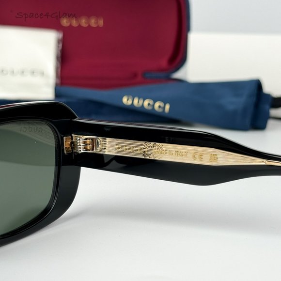 Gucci Women Sunglasses Black Grey Rectangle GG1531SK 001 BRAND NEW main image 5
